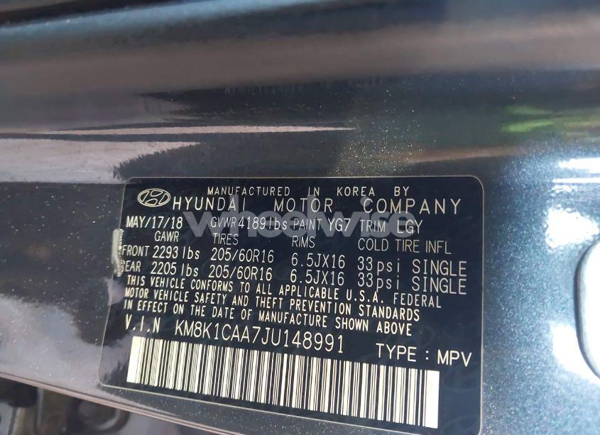 Photo 9 of 2018 Hyundai Kona SE (VIN KM8K1CAA7JU148991)