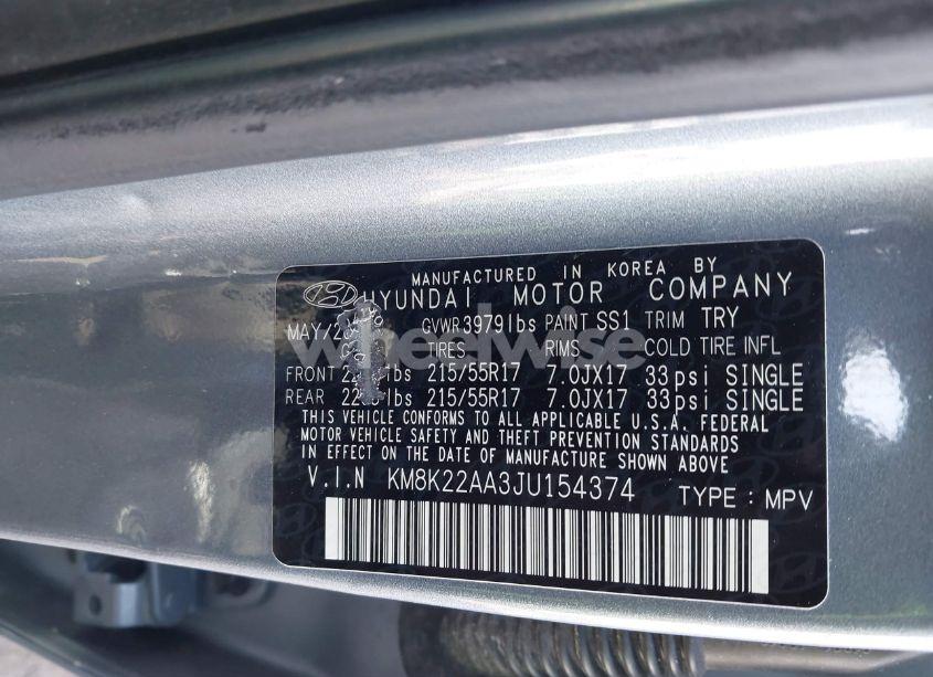 Photo 9 of 2018 Hyundai Kona SEL (VIN KM8K22AA3JU154374)