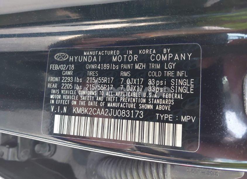 Photo 9 of 2018 Hyundai Kona SEL (VIN KM8K2CAA2JU083173)