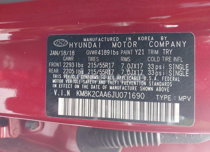 Photo 9 of 2018 Hyundai Kona SEL (VIN KM8K2CAA6JU071690)