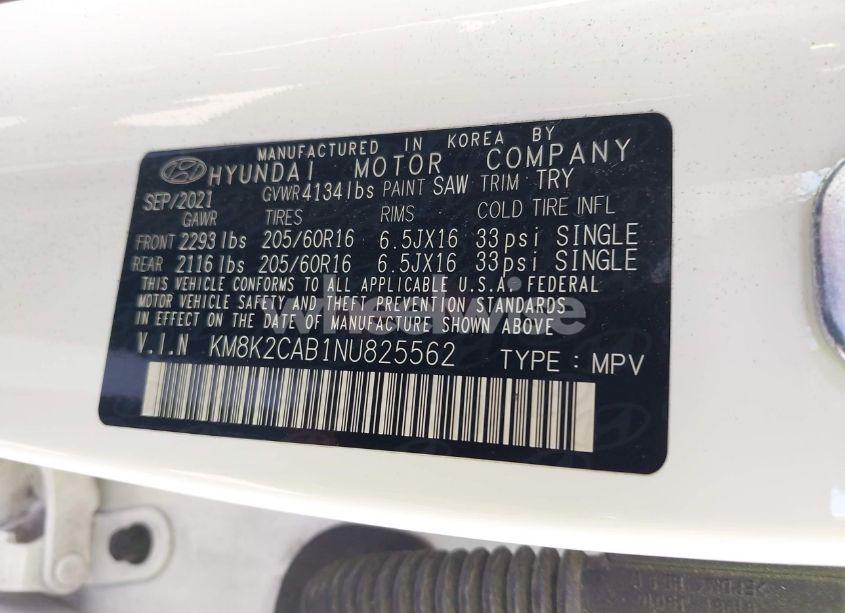 Photo 9 of 2022 Hyundai Kona SE (VIN KM8K2CAB1NU825562)