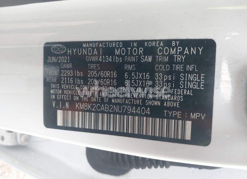 Photo 9 of 2022 Hyundai Kona SE (VIN KM8K2CAB2NU794404)