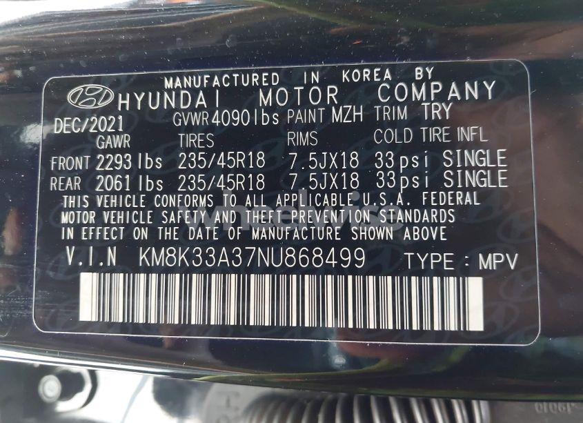 Photo 9 of 2022 Hyundai Kona N LINE (VIN KM8K33A37NU868499)