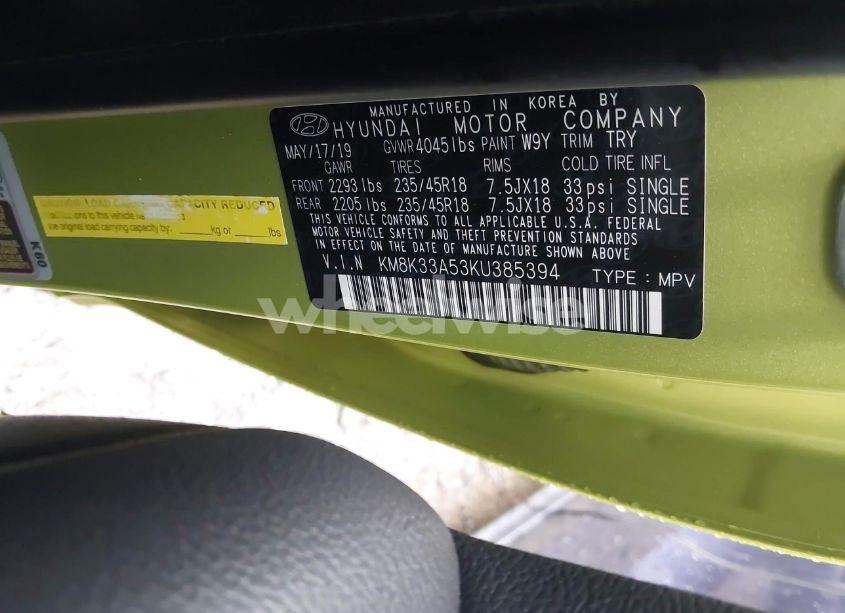 Photo 9 of 2019 Hyundai Kona LIMITED (VIN KM8K33A53KU385394)