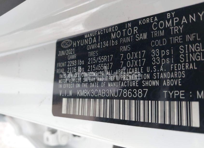 Photo 9 of 2022 Hyundai Kona SEL (VIN KM8K3CAB3NU786387)