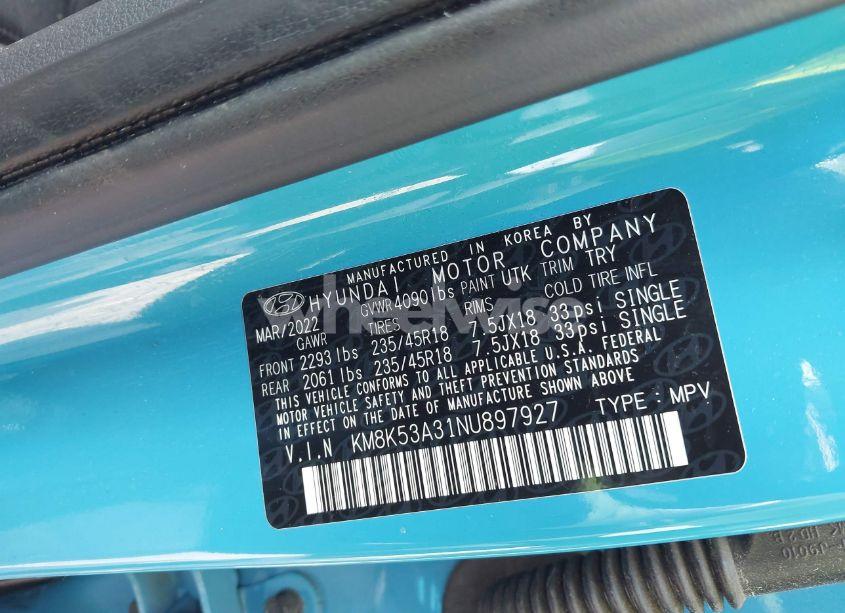 Photo 9 of 2022 Hyundai Kona LIMITED (VIN KM8K53A31NU897927)