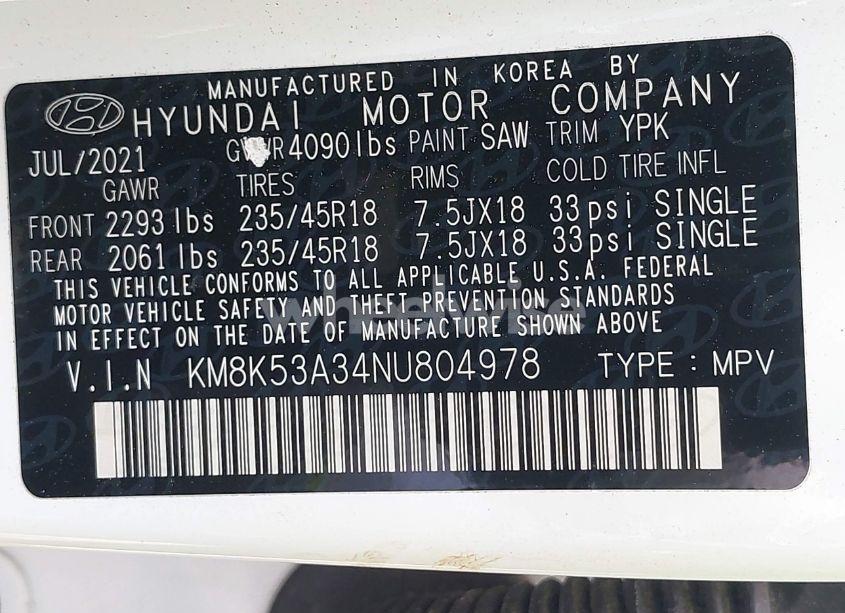 Photo 9 of 2022 Hyundai Kona LIMITED (VIN KM8K53A34NU804978)