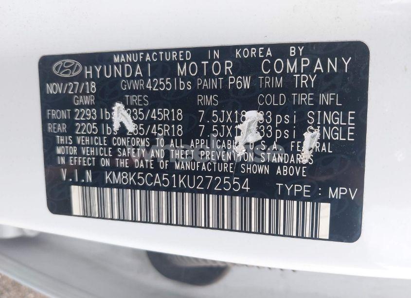 Photo 9 of 2019 Hyundai Kona ULTIMATE (VIN KM8K5CA51KU272554)