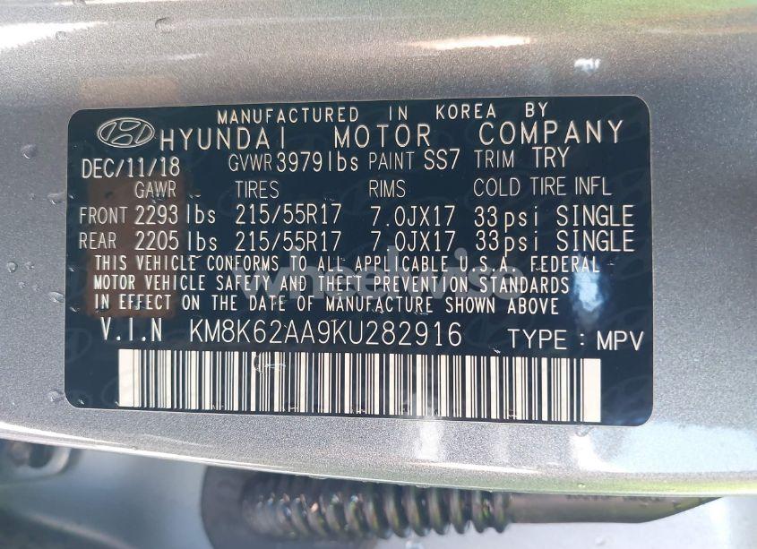 Photo 9 of 2019 Hyundai Kona SEL (VIN KM8K62AA9KU282916)