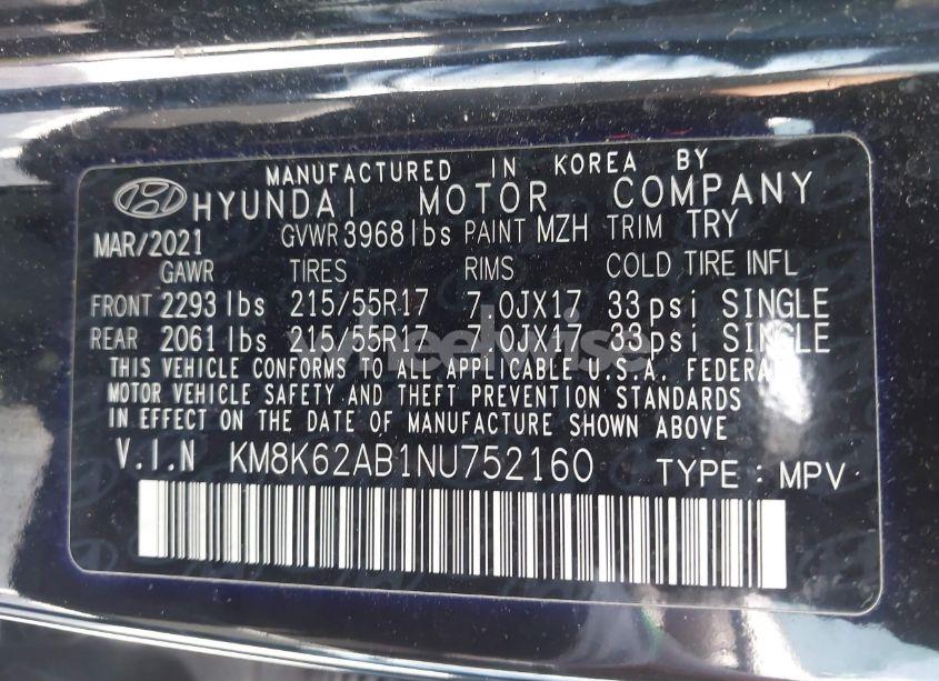 Photo 9 of 2022 Hyundai Kona SEL (VIN KM8K62AB1NU752160)