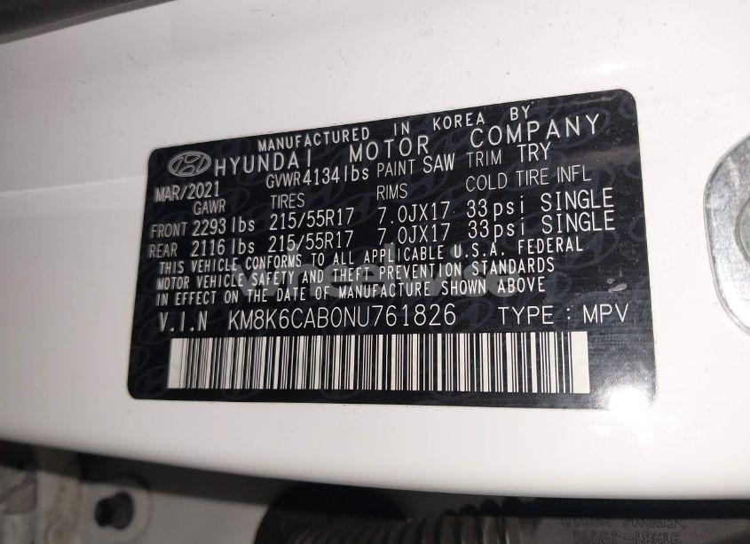 Photo 9 of 2022 Hyundai Kona SEL (VIN KM8K6CAB0NU761826)