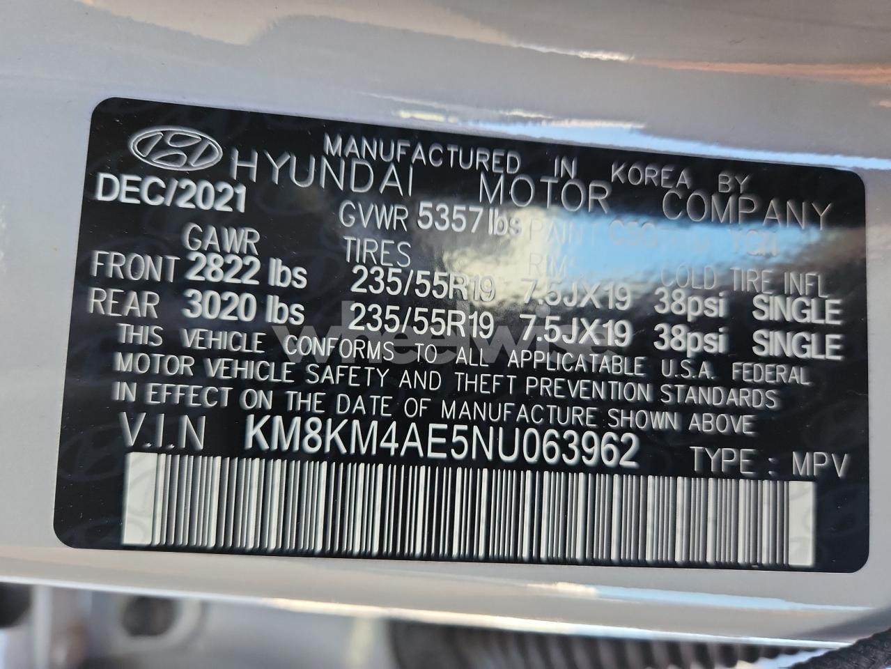 Photo 14 of 2022 HYUNDAI IONIQ 5 SE (VIN KM8KM4AE5NU063962)