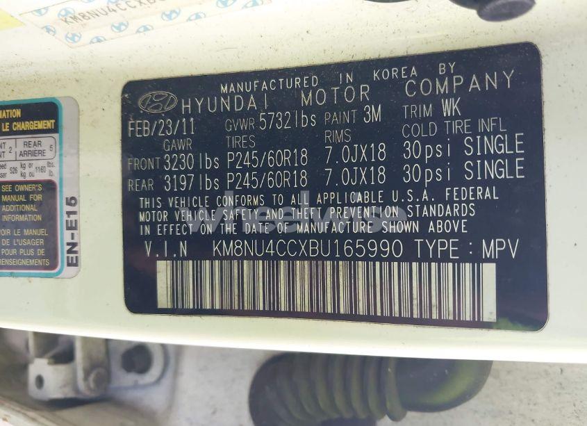 Photo 9 of 2011 Hyundai Veracruz LIMITED (VIN KM8NU4CCXBU165990)