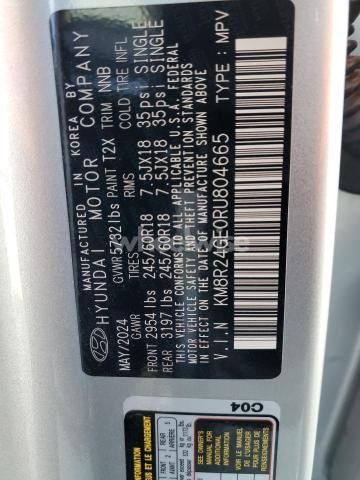 Photo 2 of 2024 HYUNDAI PALISADE SEL (VIN KM8R24GE0RU804665)