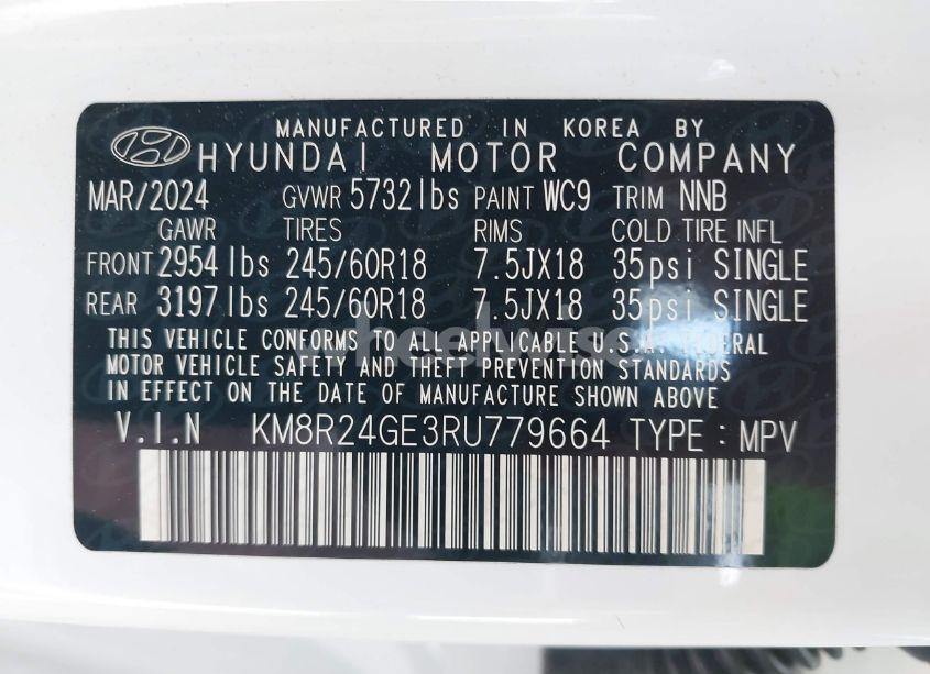 Photo 9 of 2024 Hyundai Palisade SEL (VIN KM8R24GE3RU779664)