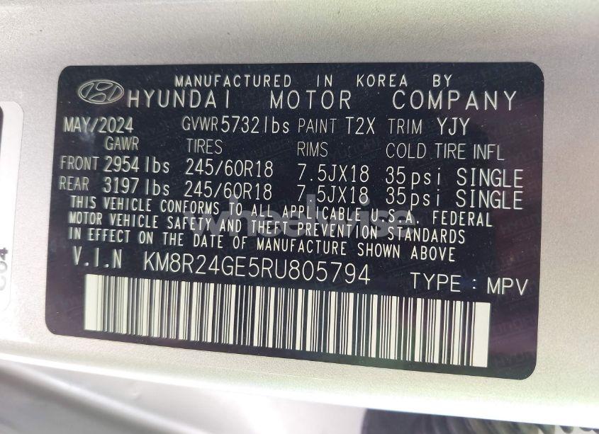 Photo 9 of 2024 Hyundai Palisade SEL (VIN KM8R24GE5RU805794)
