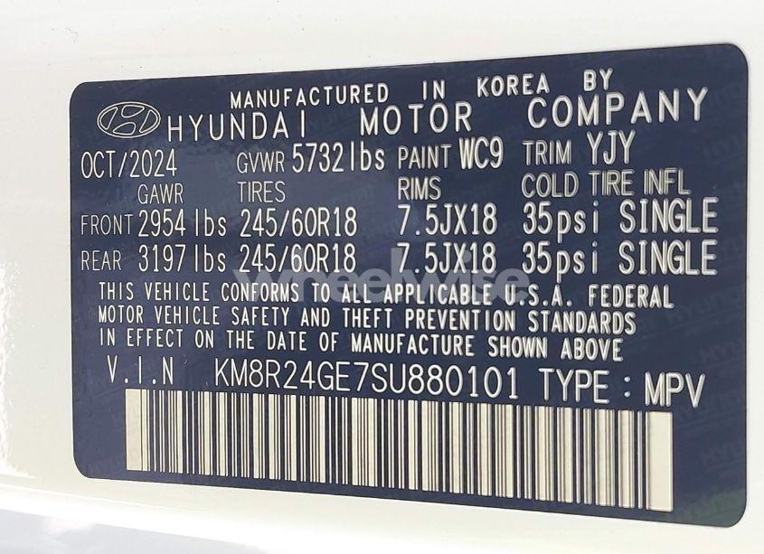 Photo 9 of 2025 Hyundai Palisade SEL (VIN KM8R24GE7SU880101)