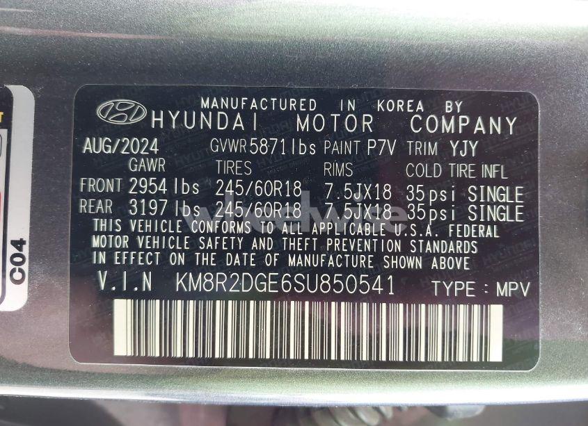 Photo 9 of 2025 Hyundai Palisade SEL (VIN KM8R2DGE6SU850541)