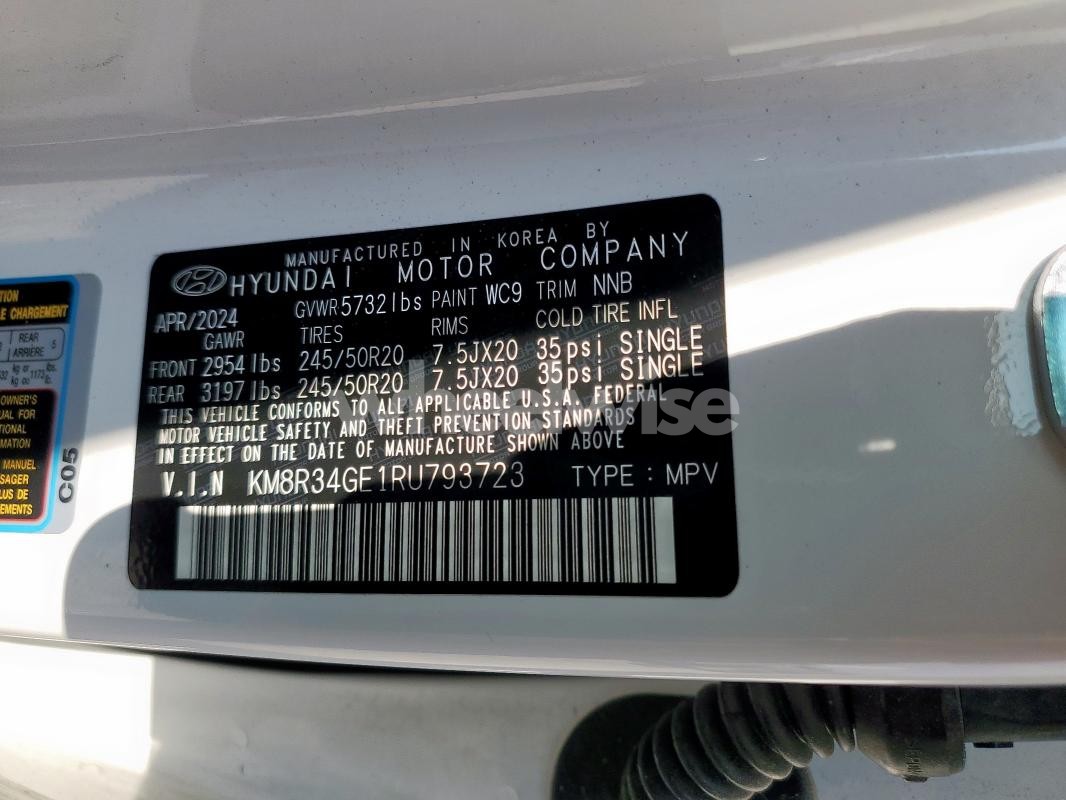 Photo 6 of 2024 HYUNDAI PALISADE XRT (VIN KM8R34GE1RU793723)