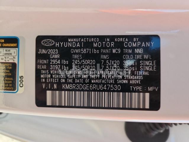 Photo 3 of 2024 HYUNDAI PALISADE XRT (VIN KM8R3DGE6RU647530)