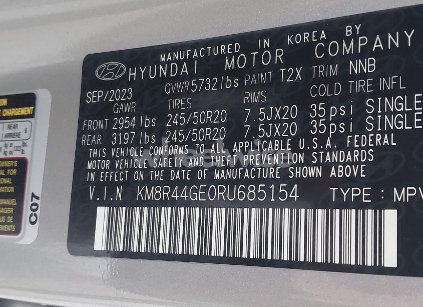 Photo 9 of 2024 Hyundai Palisade SEL (VIN KM8R44GE0RU685154)