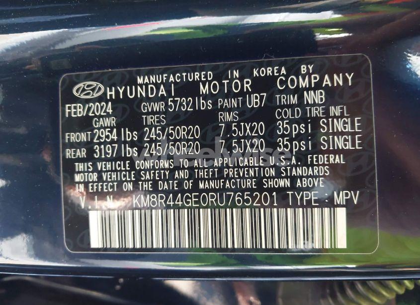 Photo 9 of 2024 Hyundai Palisade SEL (VIN KM8R44GE0RU765201)