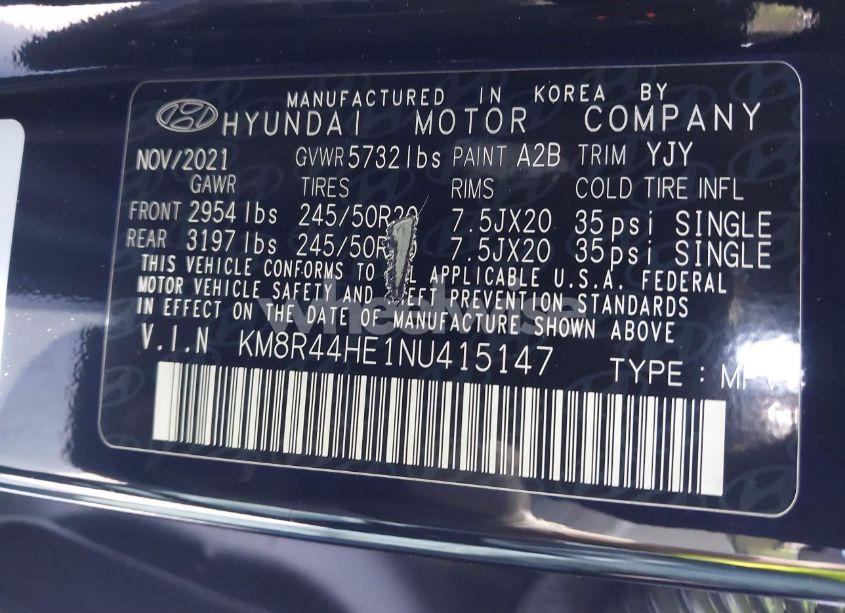 Photo 9 of 2022 Hyundai Palisade SEL (VIN KM8R44HE1NU415147)