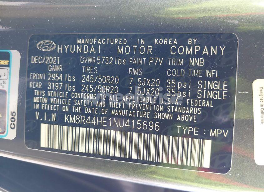 Photo 9 of 2022 Hyundai Palisade SEL (VIN KM8R44HE1NU415696)