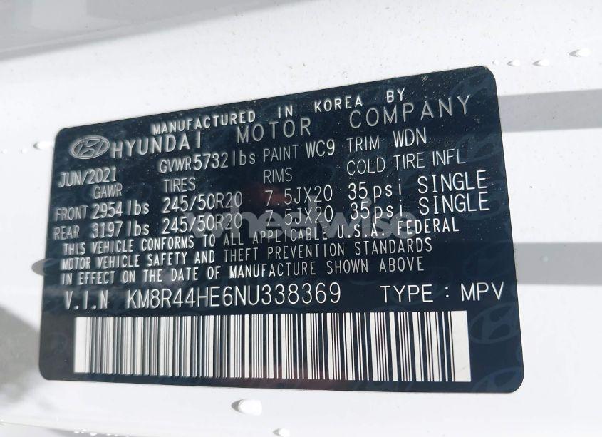 Photo 9 of 2022 Hyundai Palisade SEL (VIN KM8R44HE6NU338369)