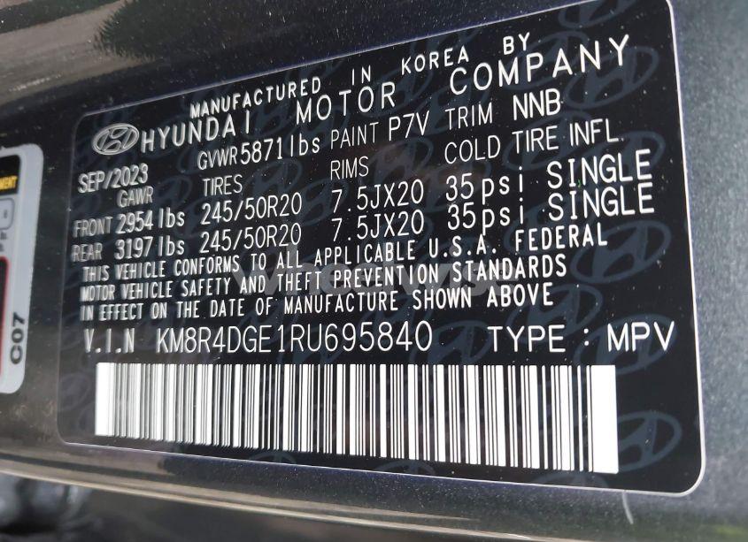 Photo 9 of 2024 Hyundai Palisade SEL (VIN KM8R4DGE1RU695840)