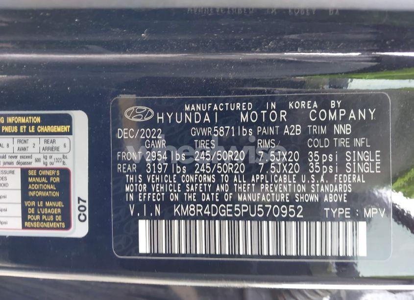 Photo 9 of 2023 Hyundai Palisade SEL (VIN KM8R4DGE5PU570952)