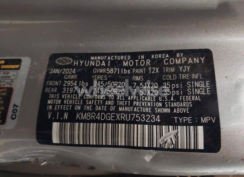 Photo 9 of 2024 Hyundai Palisade SEL (VIN KM8R4DGEXRU753234)