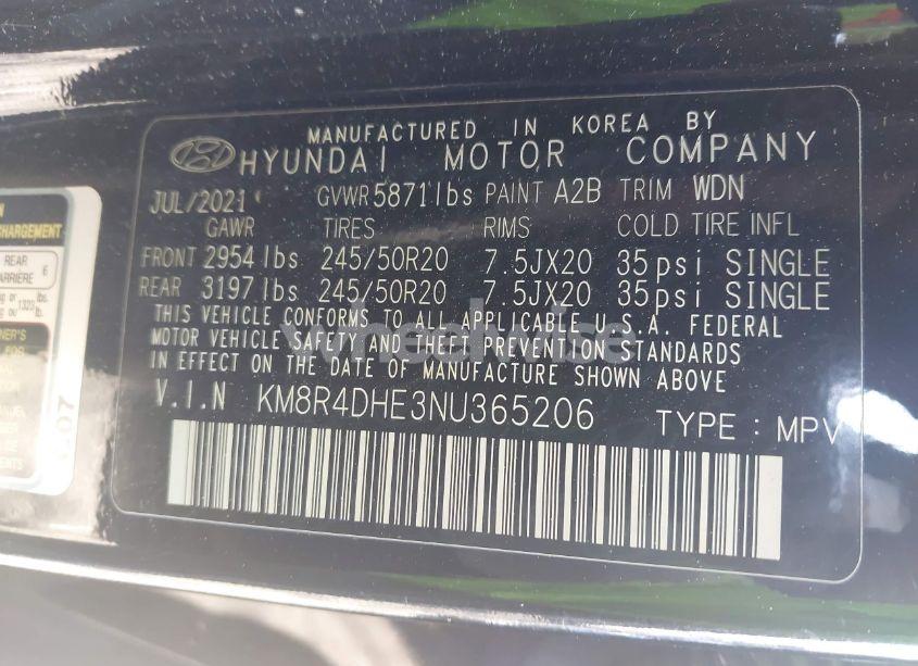 Photo 9 of 2022 Hyundai Palisade SEL (VIN KM8R4DHE3NU365206)