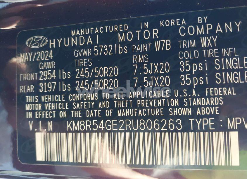 Photo 9 of 2024 Hyundai Palisade LIMITED (VIN KM8R54GE2RU806263)