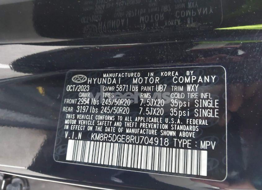 Photo 9 of 2024 Hyundai Palisade LIMITED (VIN KM8R5DGE8RU704918)