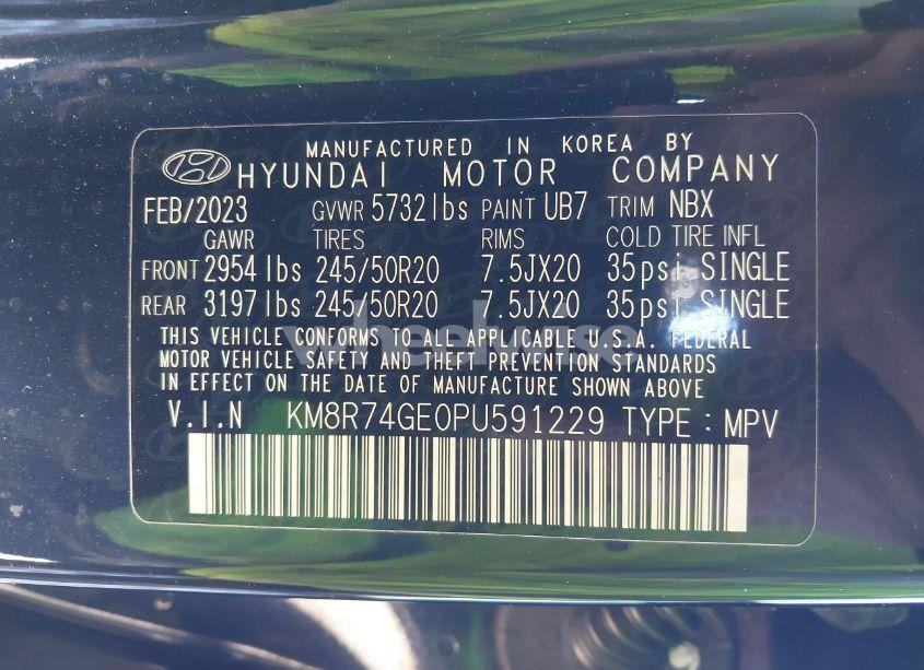 Photo 9 of 2023 Hyundai Palisade CALLIGRAPHY (VIN KM8R74GE0PU591229)