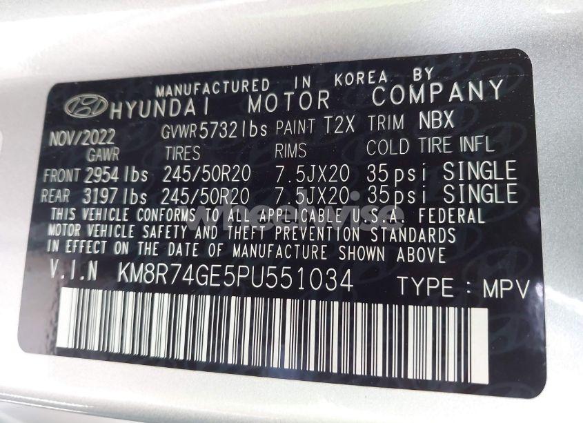 Photo 9 of 2023 Hyundai Palisade CALLIGRAPHY (VIN KM8R74GE5PU551034)