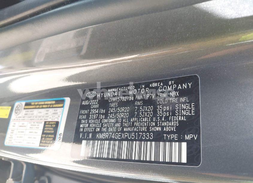 Photo 9 of 2023 Hyundai Palisade CALLIGRAPHY (VIN KM8R74GEXPU517333)