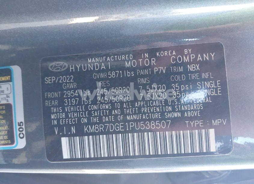 Photo 9 of 2023 Hyundai Palisade CALLIGRAPHY (VIN KM8R7DGE1PU538507)