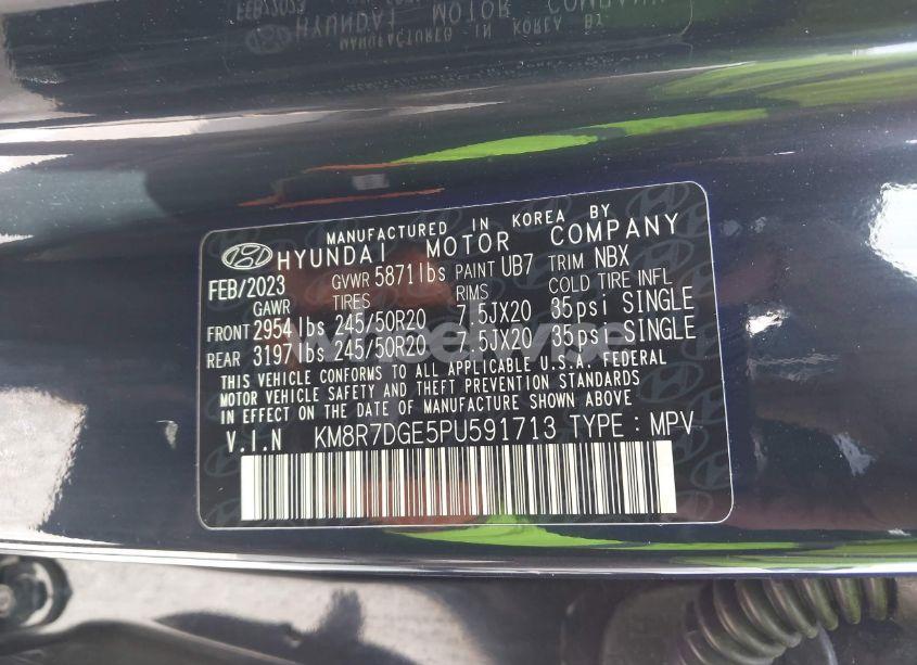 Photo 9 of 2023 Hyundai Palisade CALLIGRAPHY (VIN KM8R7DGE5PU591713)