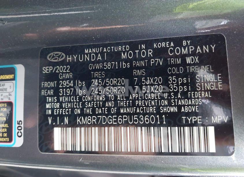 Photo 9 of 2023 Hyundai Palisade CALLIGRAPHY (VIN KM8R7DGE6PU536011)
