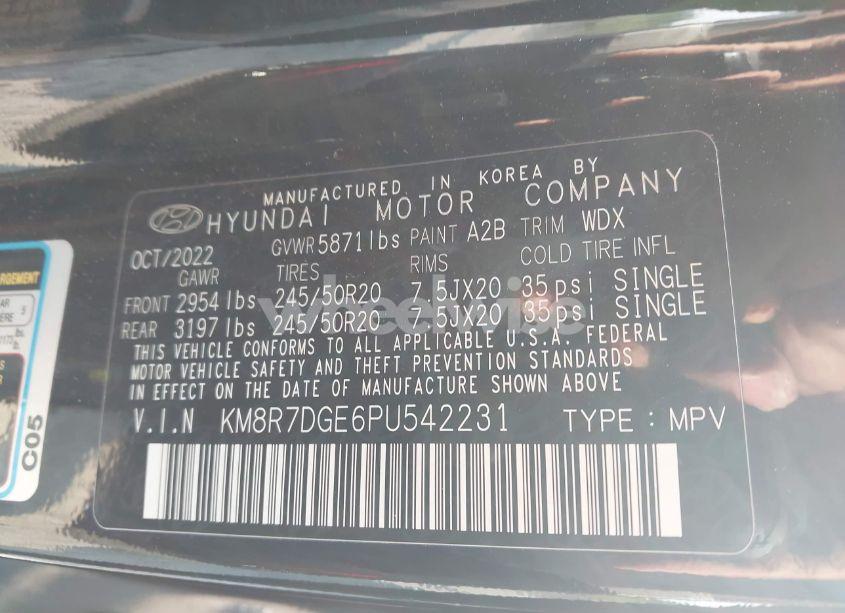 Photo 9 of 2023 Hyundai Palisade CALLIGRAPHY (VIN KM8R7DGE6PU542231)