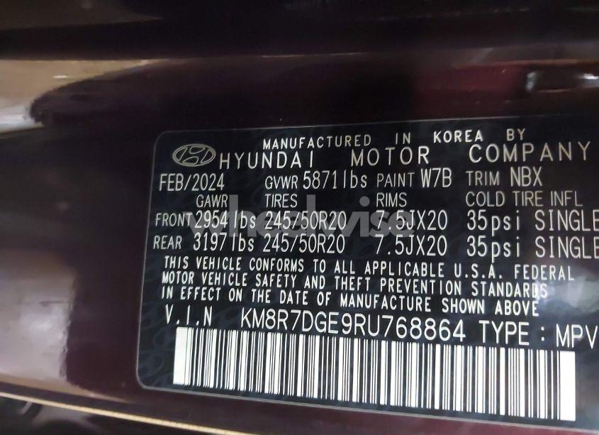 Photo 9 of 2024 Hyundai Palisade CALLIGRAPHY (VIN KM8R7DGE9RU768864)