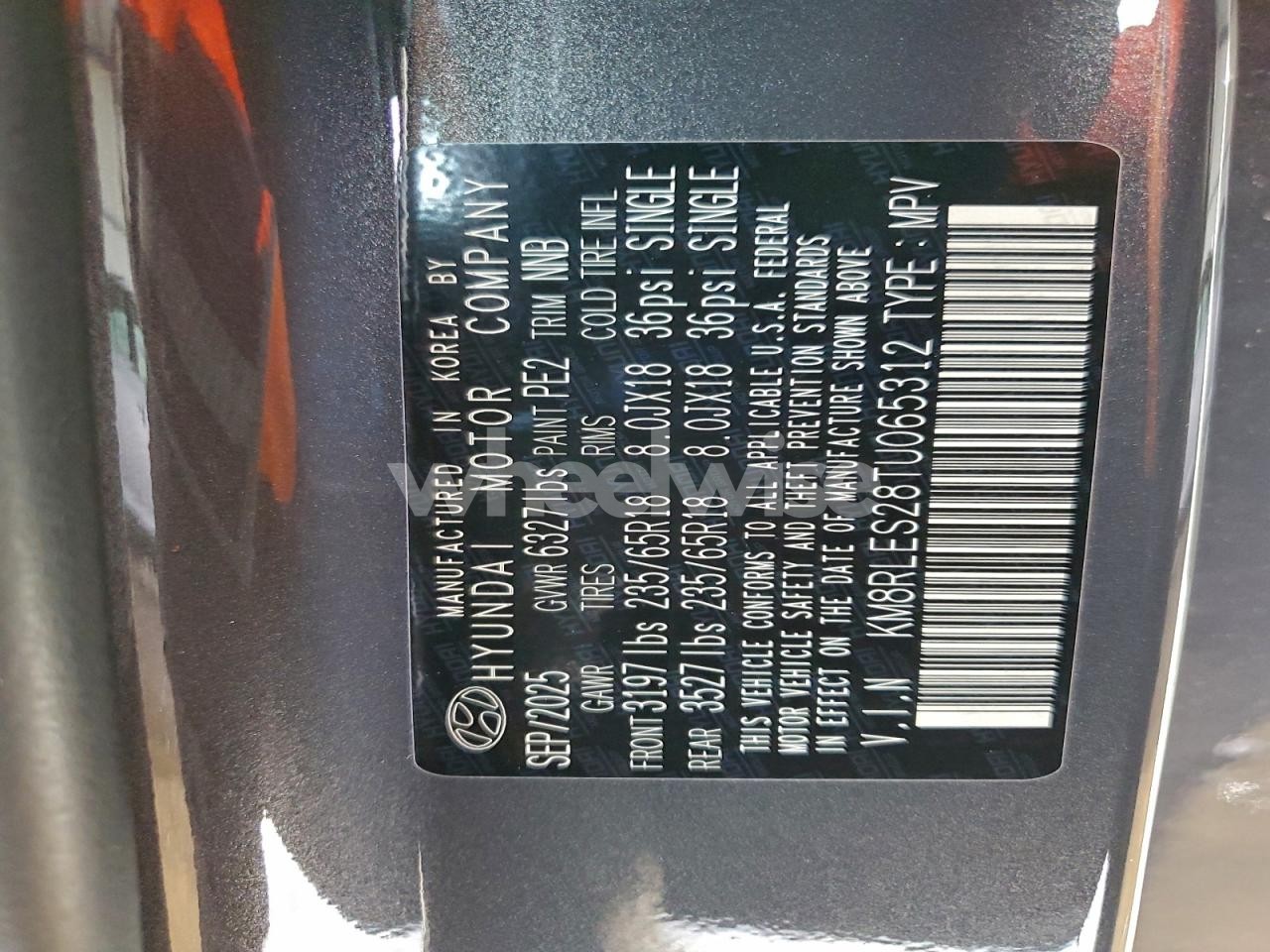 Photo 14 of 2026 HYUNDAI PALISADE SEL (VIN KM8RLES28TU065312)