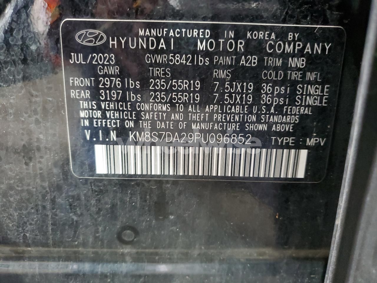 Photo 13 of 2023 HYUNDAI SANTA FE LIMITED (VIN KM8S7DA29PU096852)