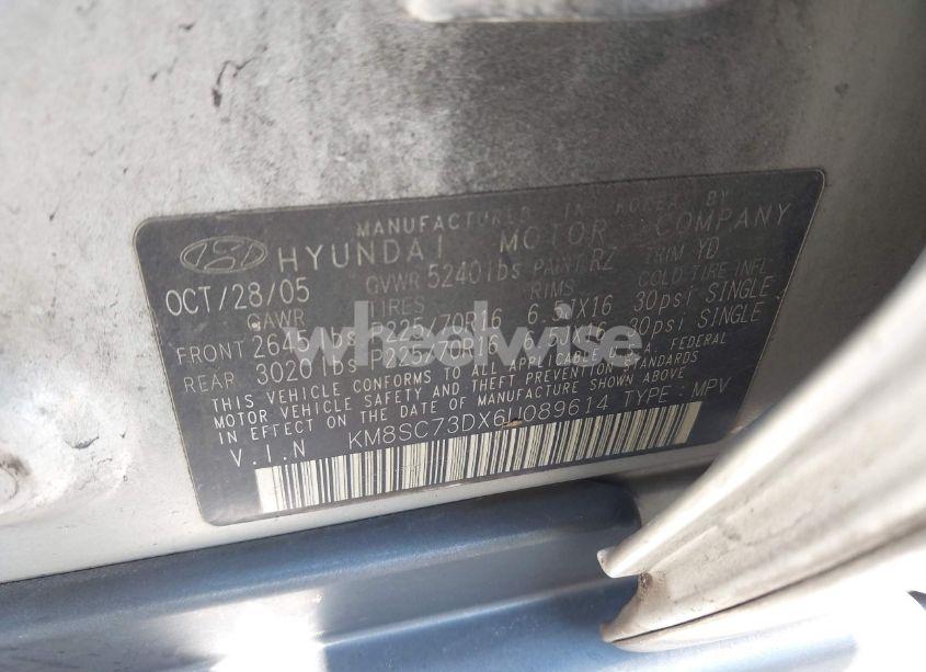 Photo 9 of 2006 Hyundai Santa FE GLS (VIN KM8SC73DX6U089614)