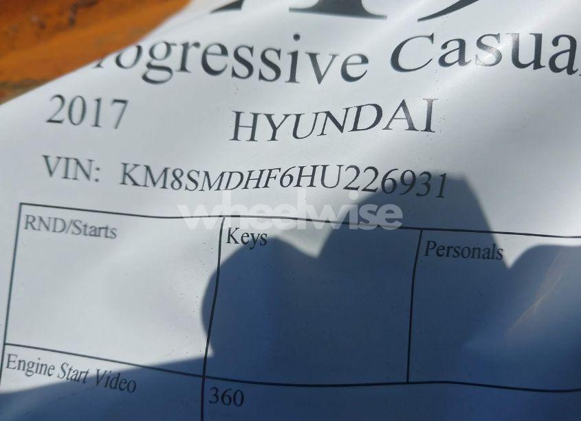 Photo 9 of 2017 Hyundai Santa FE SE (VIN KM8SMDHF6HU226931)