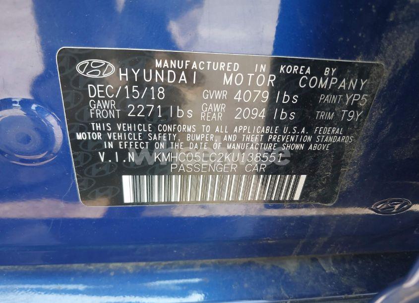 Photo 9 of 2019 Hyundai Ioniq HYBRID LIMITED (VIN KMHC05LC2KU138551)