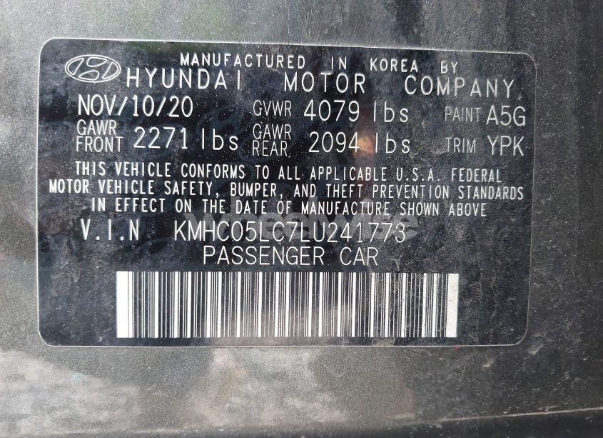 Photo 9 of 2020 Hyundai Ioniq HYBRID LIMITED (VIN KMHC05LC7LU241773)