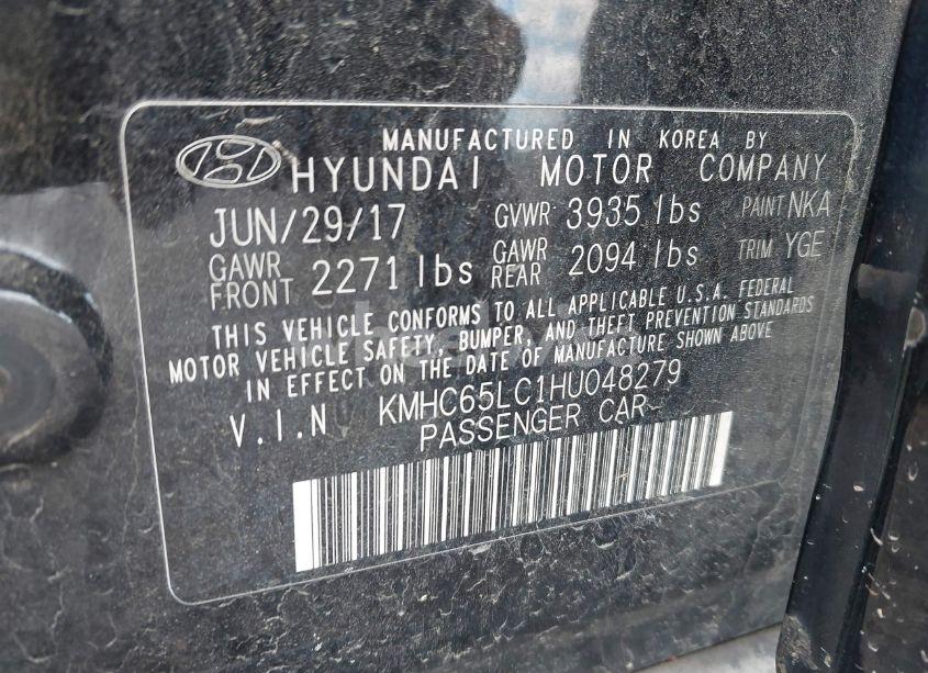 Photo 9 of 2017 Hyundai Ioniq HYBRID BLUE (VIN KMHC65LC1HU048279)
